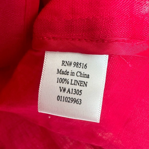 Vintage Coldwater Creek 100% Linen Button Front Jacket W 18 NWT Red $80 - Picture 11 of 16
